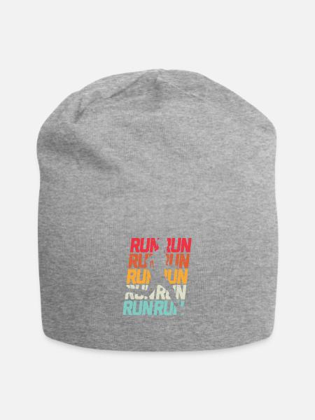 Retro RUN Läufer Jogger Marathon Vintage für Jungs - Jersey-Beanie - Grau meliert