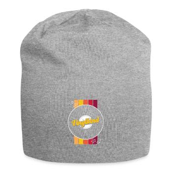 90er 80er Jahre Mottoparty Vinylkind Schallplatte - Jersey-Beanie - Grau meliert - Vorne