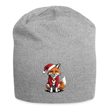 Fuchs Fox Weihnachtsmann Süß Geschenk für Frauen - Jersey-Beanie - Grau meliert - Vorne