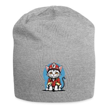Cat Fire Brigade Cat Love Cat Lover - Jersey Beanie - heather grey - Front