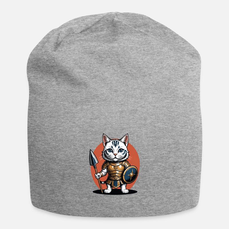 Chat Guerrier Romain Chat Cadeau - Bonnet en jersey - gris chiné