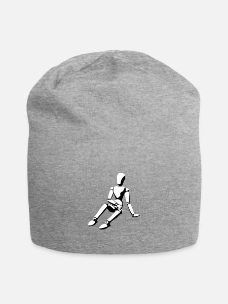 Puppe - Jersey-Beanie - Grau meliert