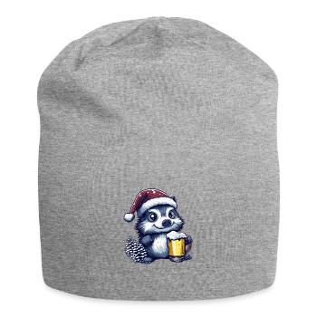 Hérisson Bière Noël - Bonnet en jersey - gris chiné - Devant
