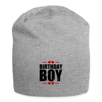 Birthday Boy Saying - Jersey Beanie - heather grey - Front