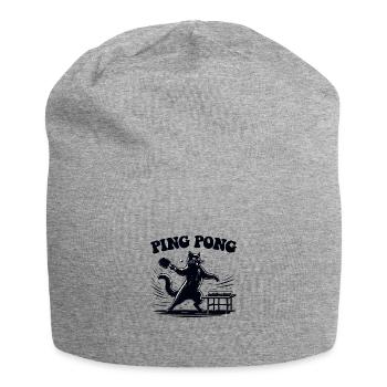 Table Tennis Katze Pingpong Black Cat Dad Outfit - Bonnet en jersey - gris chiné - Devant