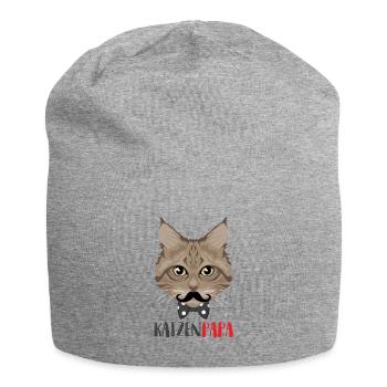Katzen Papa / Vater - Jersey-Beanie - Grau meliert - Vorne