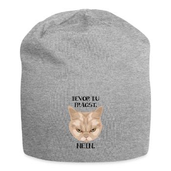 Grumpy Cat - Before you ask_No - P. - Jersey Beanie - heather grey - Front