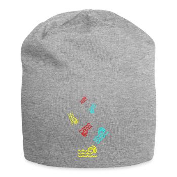 Wave icon icon - Jersey Beanie - heather grey - Front