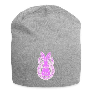 pink pinker Osterhase Hase - Jersey-Beanie - Grau meliert - Vorne