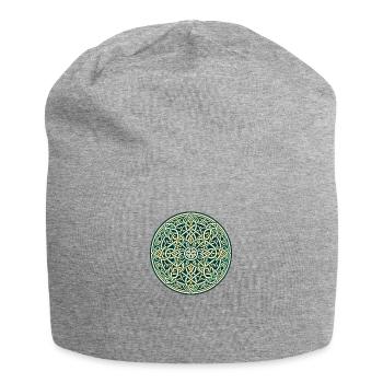 Ewiges keltisches Knotenwerk Mandala Kunst 4 - Jersey-Beanie - Grau meliert - Vorne