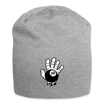 billiard hand open finger logo - Jersey Beanie - heather grey - Front