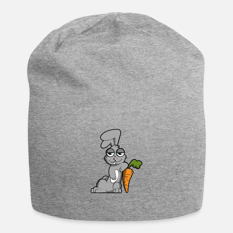 Cute rabbit - Jersey Beanie - heather grey