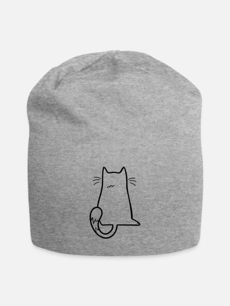 Cat No Cat Lover Nope Gift Cat NO - Jersey Beanie - heather grey