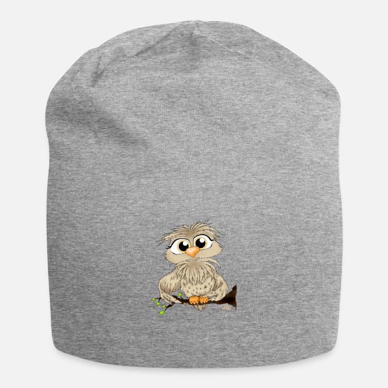 Käuzchen Hugo - Jersey-Beanie - Grau meliert