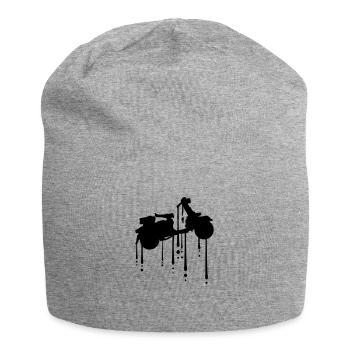 dripping graffiti clip art driving electric scooter fue - Jersey Beanie - heather grey - Front
