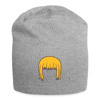 Anime Blonde Bobfrisur Bob - Jersey-Beanie - Grau meliert - Vorne