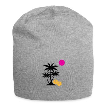 palme sunset - Jersey-Beanie - Grau meliert - Vorne