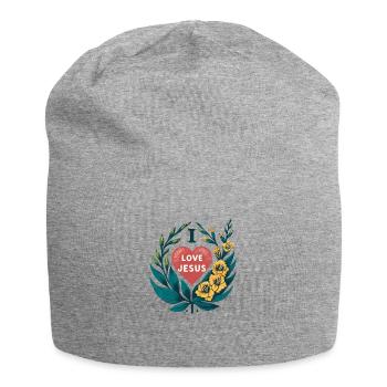I Love Jesus - Jersey Beanie - heather grey - Front