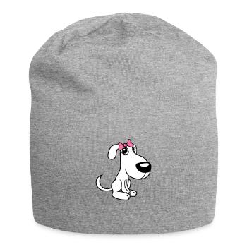 chien assis petit jolie dame arc femelle - Bonnet en jersey - gris chiné - Devant