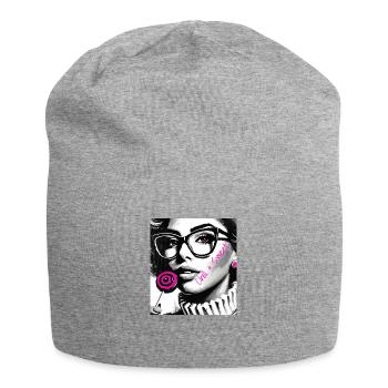 Chill & Süß - Jersey-Beanie - Grau meliert - Vorne