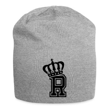 Letter R - Jersey Beanie - heather grey - Front