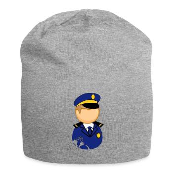officier de police - Bonnet en jersey - gris chiné - Devant
