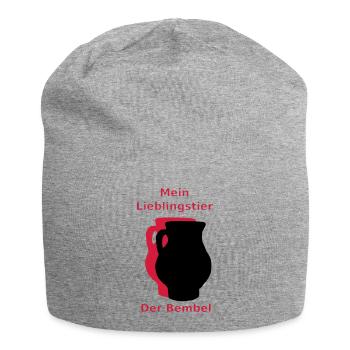 Mein Lieblingstier der Bembel - Jersey-Beanie - Grau meliert - Vorne