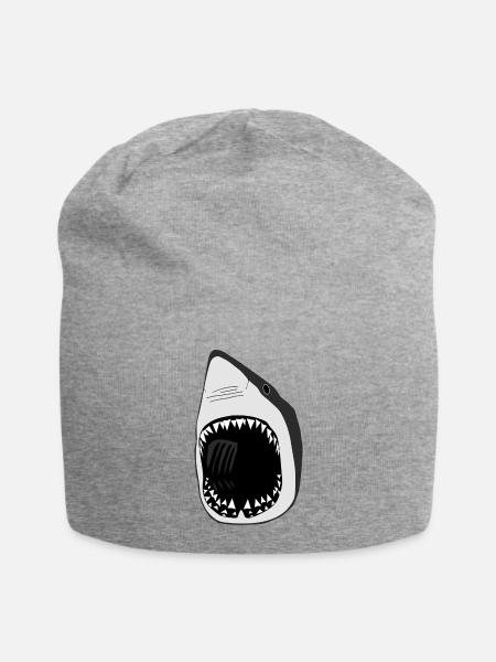 hai weisser weisser shark wal fisch tauchen gebiss - Jersey-Beanie - Grau meliert