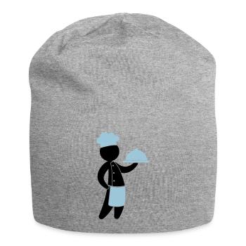 A gourmet chef serves guests - Jersey Beanie - heather grey - Front
