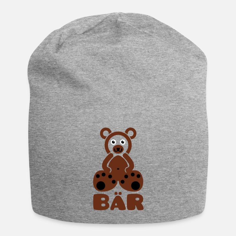 Un ours avec du texte - Bonnet en jersey - gris chiné