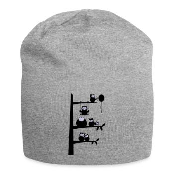 viele eulen - Jersey-Beanie - Grau meliert - Vorne