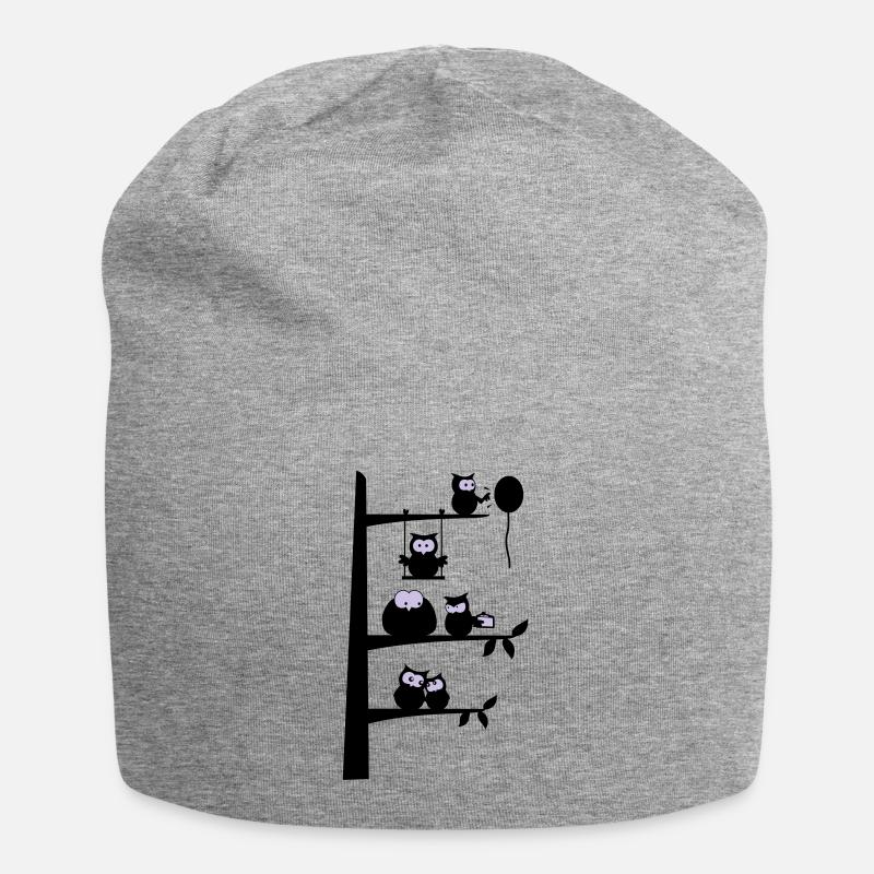 many owls - Jersey Beanie - heather grey