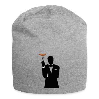 Smoking Silhouette mit Hotdog - Jersey-Beanie - Grau meliert - Vorne