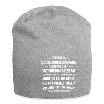 Ehemann Geschenk Ehefrau - Jersey-Beanie - Grau meliert - Vorne