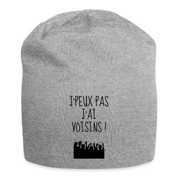 Nachbar / Nachbarschaft / Nachbarin / Haus - Jersey-Beanie - Grau meliert - Vorne