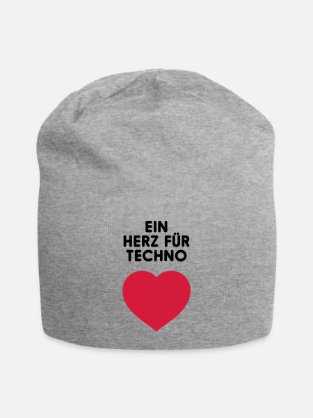 EIN HERZ FÜR TECHNO - Jersey-Beanie - Grau meliert