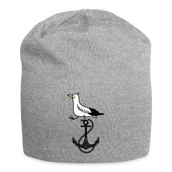 Anchor and seagull - Jersey Beanie - heather grey - Front
