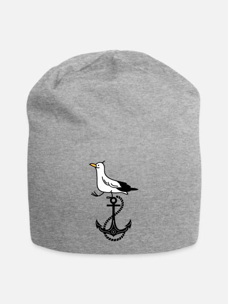 Anker und Möwe - Jersey-Beanie - Grau meliert