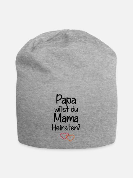 Papa willst du Mama Heiraten? - Jersey-Beanie - Grau meliert