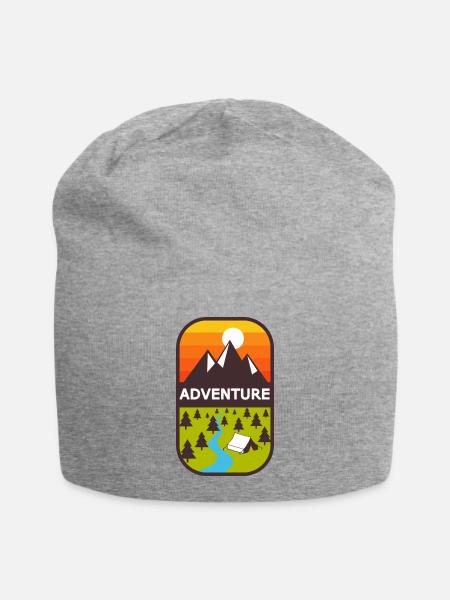 Abenteuer - Jersey-Beanie - Grau meliert