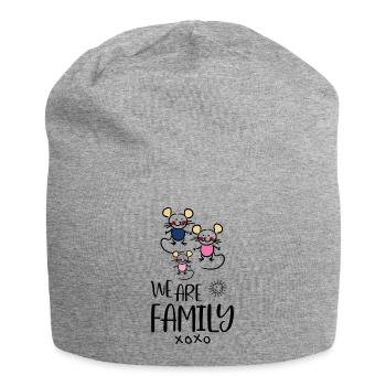 Familie - Jersey-Beanie - Grau meliert - Vorne