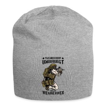 SOLDAT WAS MICH NICHT UMBRINGT SOLLTE WEGRENNEN - Jersey-Beanie - Grau meliert - Vorne