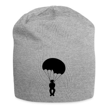Silhouette Skydiver Design - Jersey Beanie - heather grey - Front