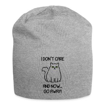 I Don’t Care - drôle de chat avec un dicton effronté - Bonnet en jersey - gris chiné - Devant