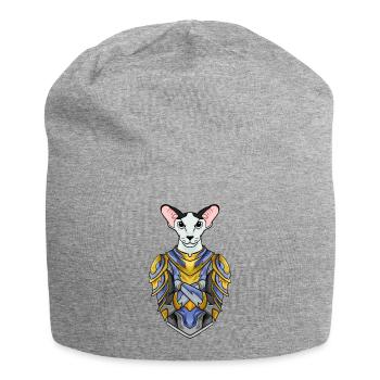 Ritter Katze Katzenrasse Orientalisch Kurzhaar - Jersey-Beanie - Grau meliert - Vorne
