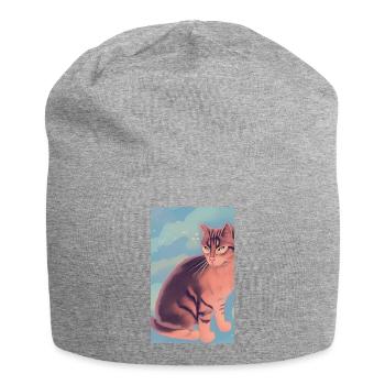 Cat AI Generated Art - Jersey Beanie - heather grey - Front