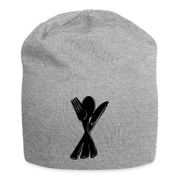 Knife fork and spoon - Jersey Beanie - heather grey - Front