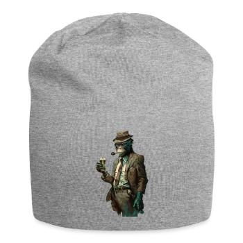 Gangster Mafia Chimpanzé boit de la bière - Bonnet en jersey - gris chiné - Devant