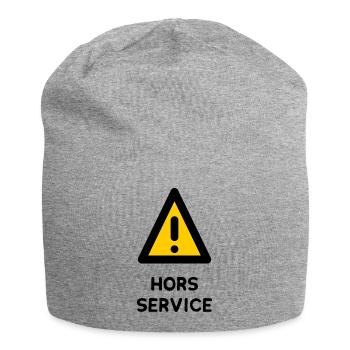 HORS SERVICE. PANNEAU. DANGER. HUMOUR. DRÔLE - Bonnet en jersey - gris chiné - Devant