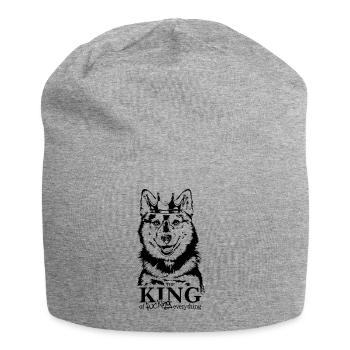 Pomsky King Dog Saying Dogs Dog - Jersey Beanie - heather grey - Front